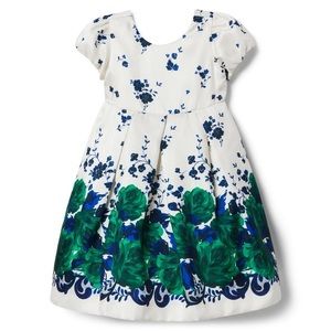 Janie and Jack Gorgeous Floral Formal Dress 3 Blues Ivory